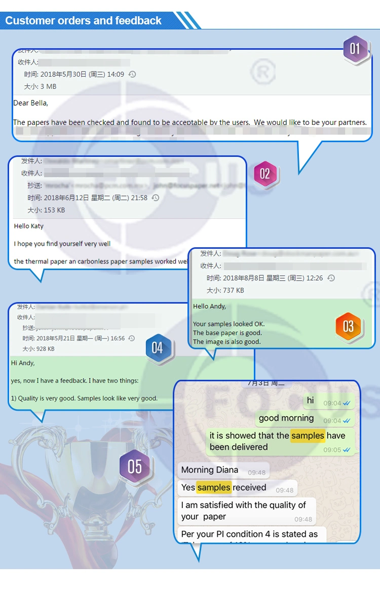 Крен бренда фокуса термальный бумажный слон; Голубое отображая черное Imaging45GSM/48GSM/55GSM/58GSM/60GSM/65GSM/70GSM/80 GSM