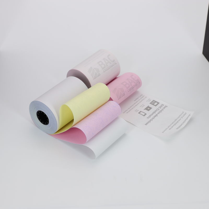 FSC Virgin Wood Pulp Carbonless Paper Roll For POS Roll / Print
